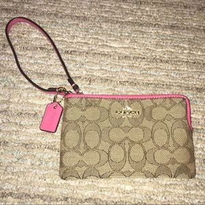 Pink Authentic Coach Wristlet - EUC